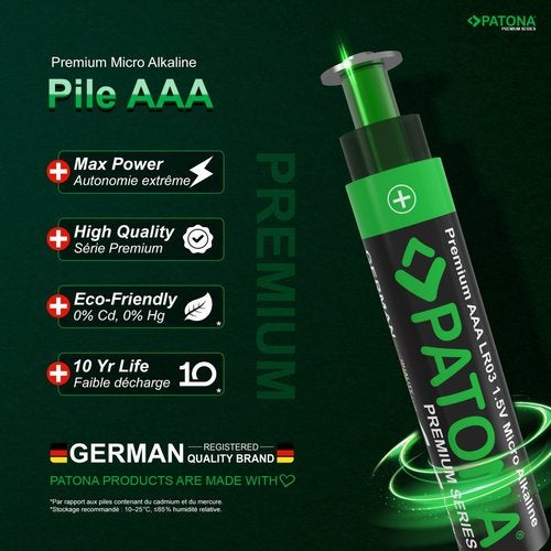Premium 10 pieces Alkaline AAA Micro LR03 battery, Verzenden, Nieuw