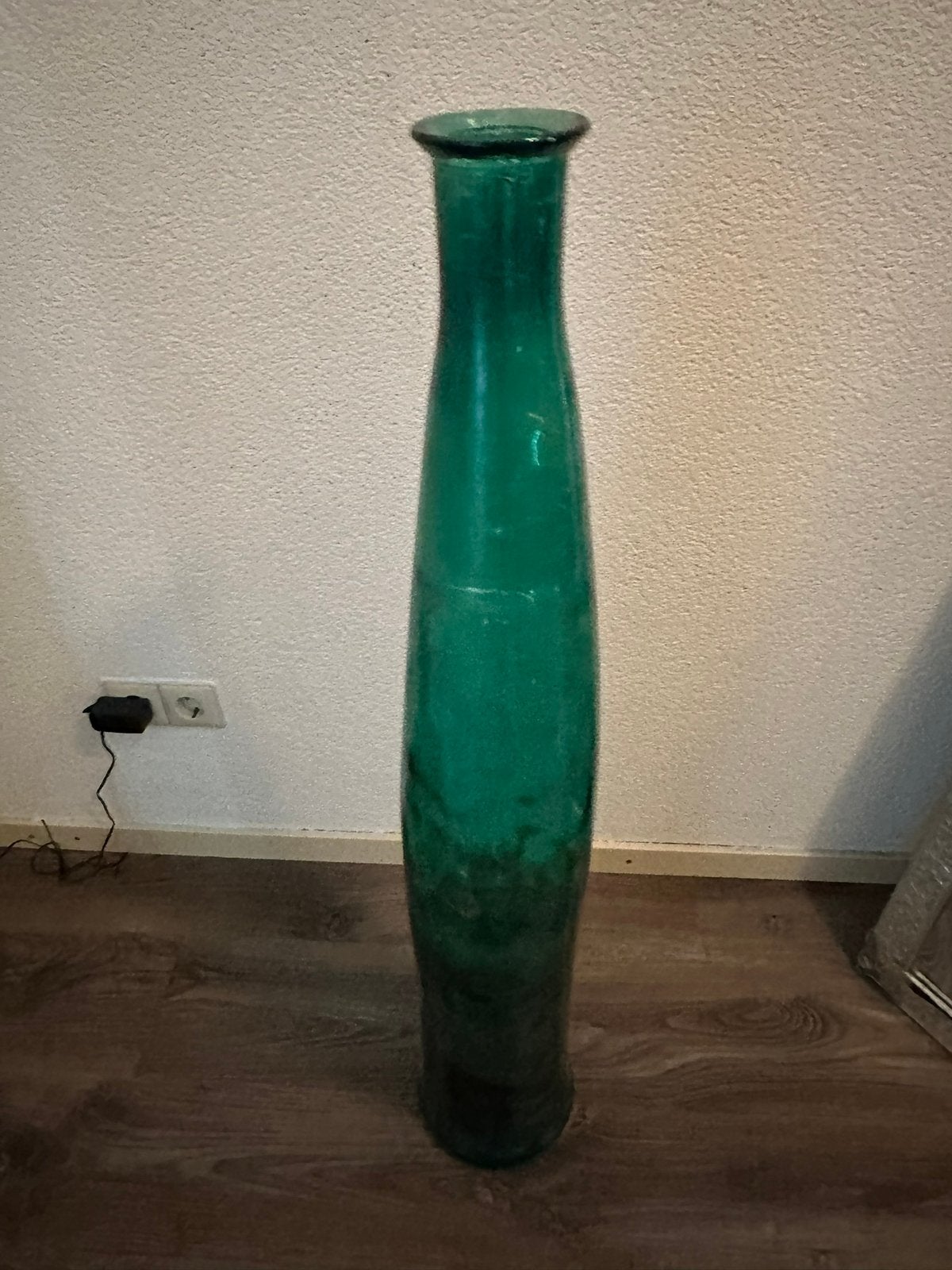 Prachtige hoge groene vaas TEAB, Huis en Inrichting, Woonaccessoires | Vazen, Ophalen, Gebruikt, Glas, 100 cm