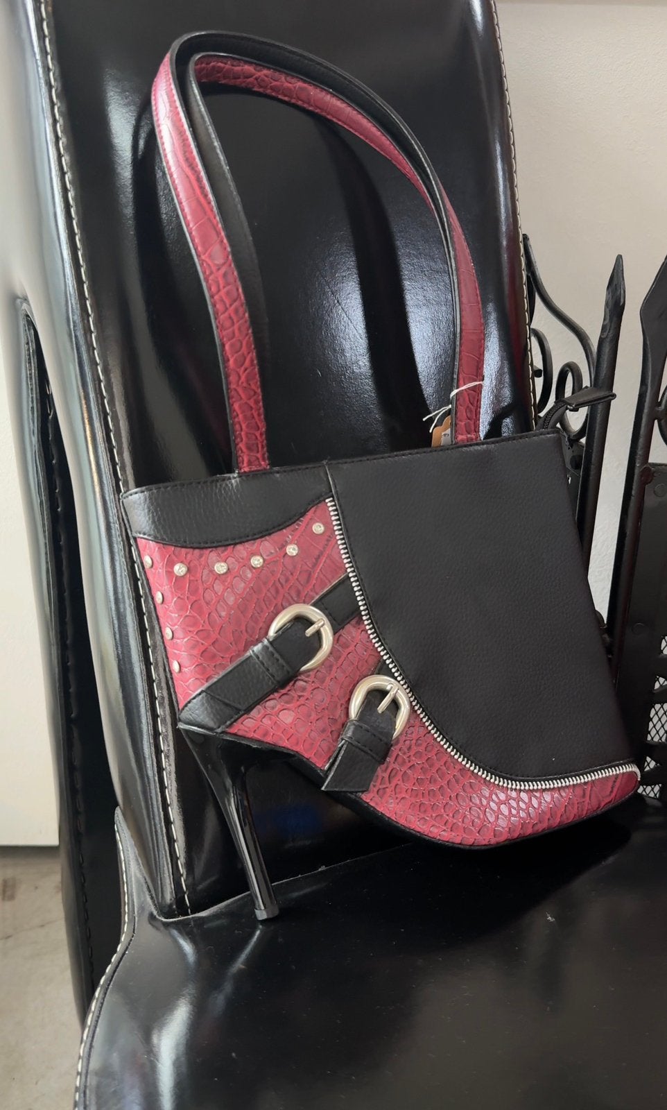 Vintage High Heel handtas, Ophalen, Zo goed als nieuw, Zwart, Handtas
