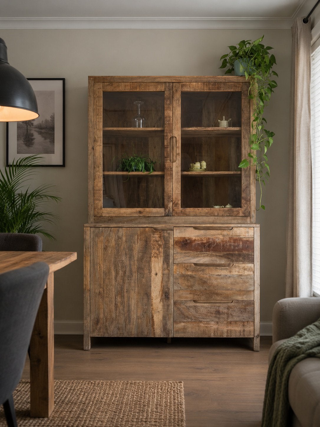 Mango houten woonserie  Sophie NIEUW, Ophalen, Met deur(en), Nieuw, Eigentijds pas in veel interieurs