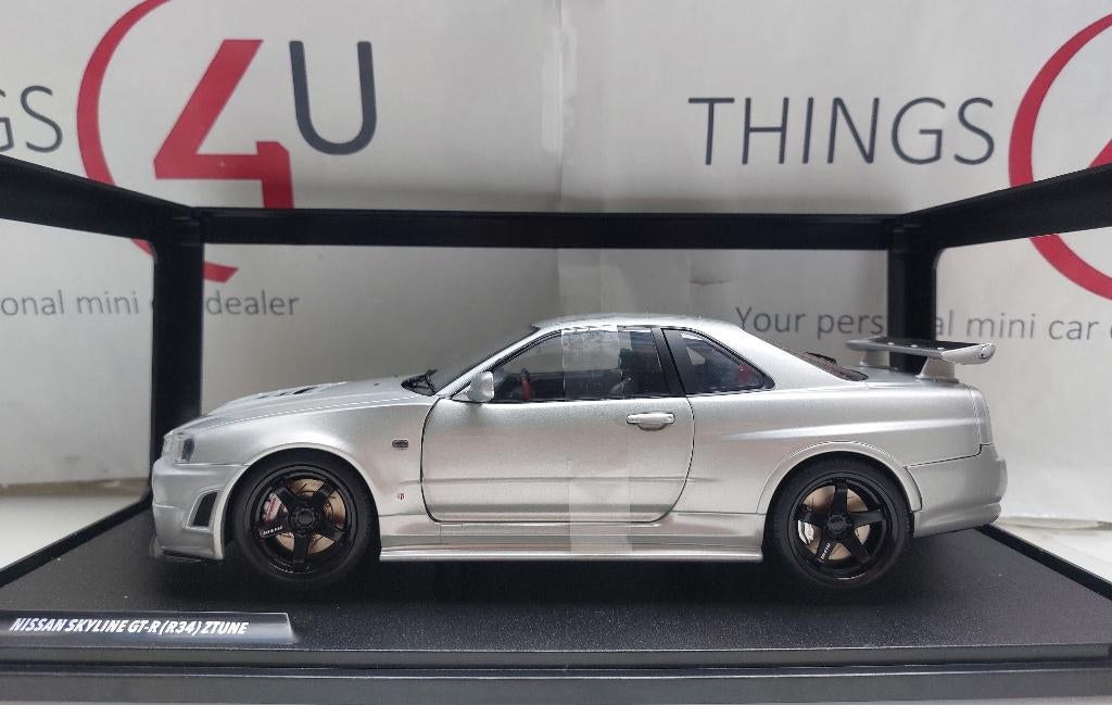 Solido 1:18 Nissan Skyline GT-R (R34) Z-Tune 1999 zilver, Hobby en Vrije tijd, Modelauto's | 1:18, Ophalen of Verzenden, Nieuw