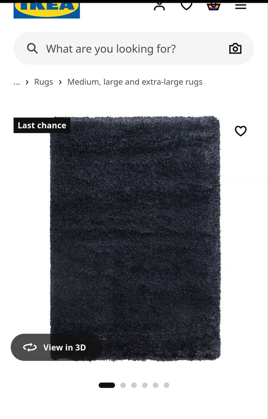 IKEA VOLLERSLEV Vloerkleed - Donkerblauw, Hoogpolig160 X 230, Ophalen, 100 tot 150 cm, Modern, hoogpolig, Blauw