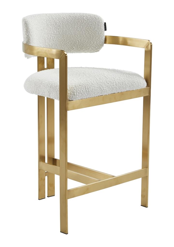 OHNO Furniture Aurora - Teddy Barkruk - Wit, Huis en Inrichting, Barkrukken, Niet ingevuld, Niet ingevuld, Nieuw, Ophalen of Verzenden