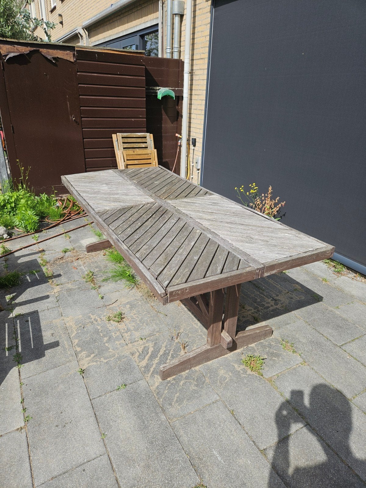 Gratis houten tuintafel, Ophalen, Gebruikt, Rechthoekig, Hout