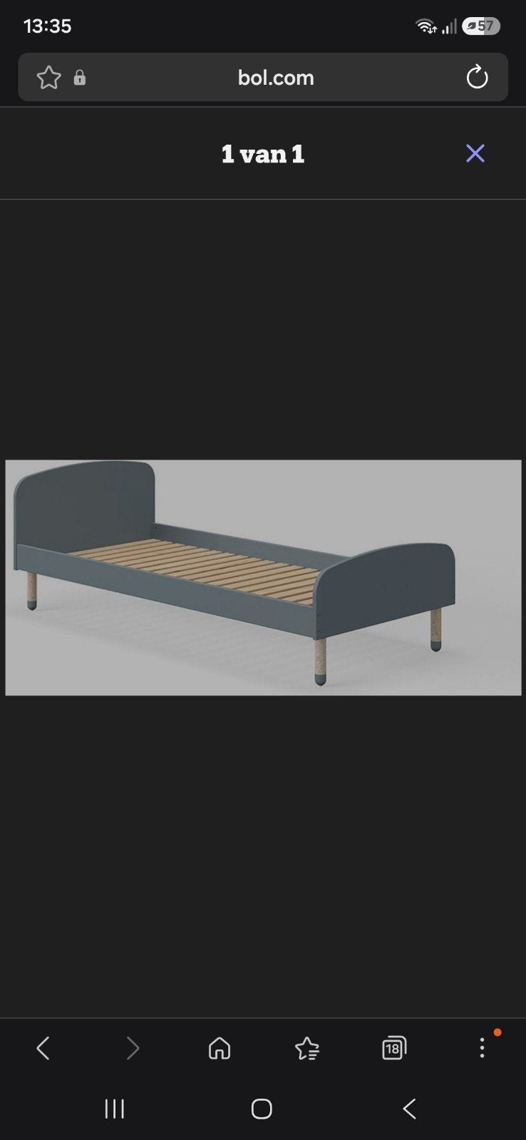 Eenpersoonsbed Flexa Play met uitvalbeschermer, Gebruikt, 90 cm, Eenpersoons, Blauw