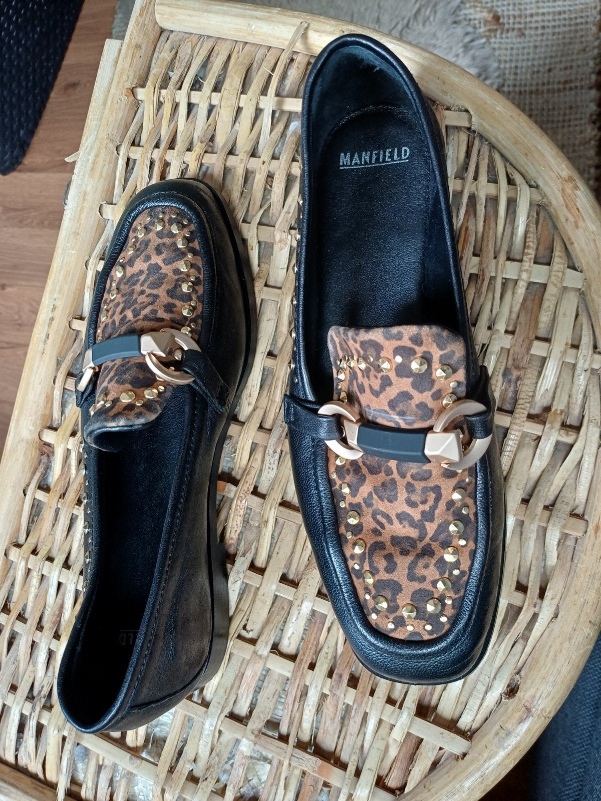 Manfield loafers. ZGAN, Ophalen of Verzenden, Zo goed als nieuw, Zwart, Sneakers of Gympen