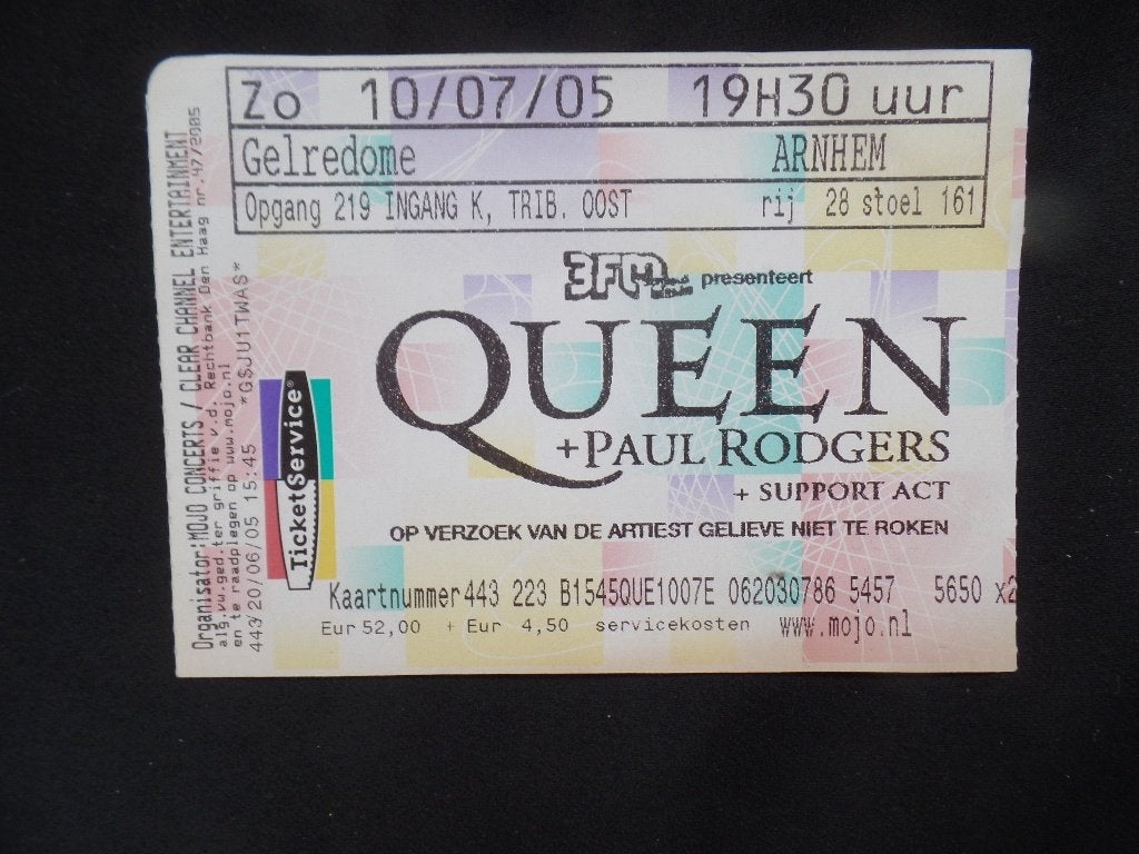 Queen! Concert oud toegangskaartje / ticket 2005, Ophalen of Verzenden, Gebruikt, Overige typen