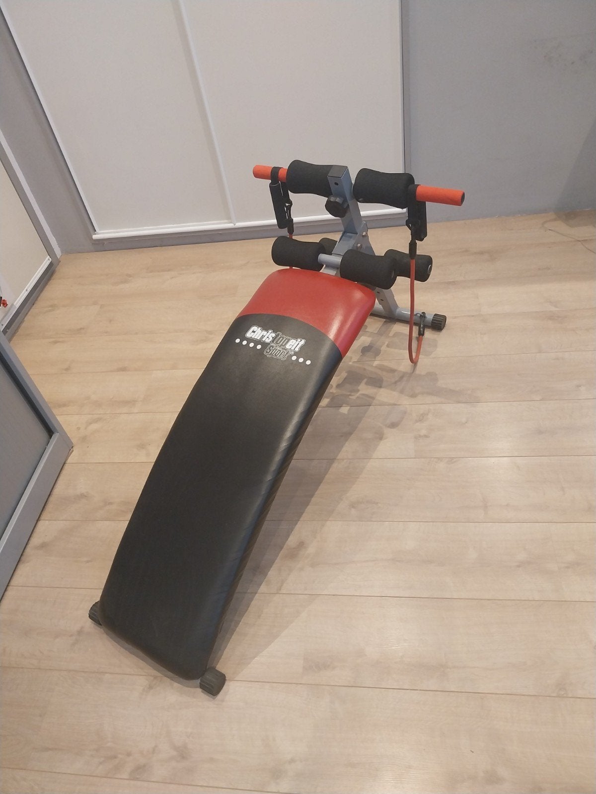 Buikspierbank met weerstandsbanden, Sport en Fitness, Ophalen, Zo goed als nieuw, Buik, Fitnessbank