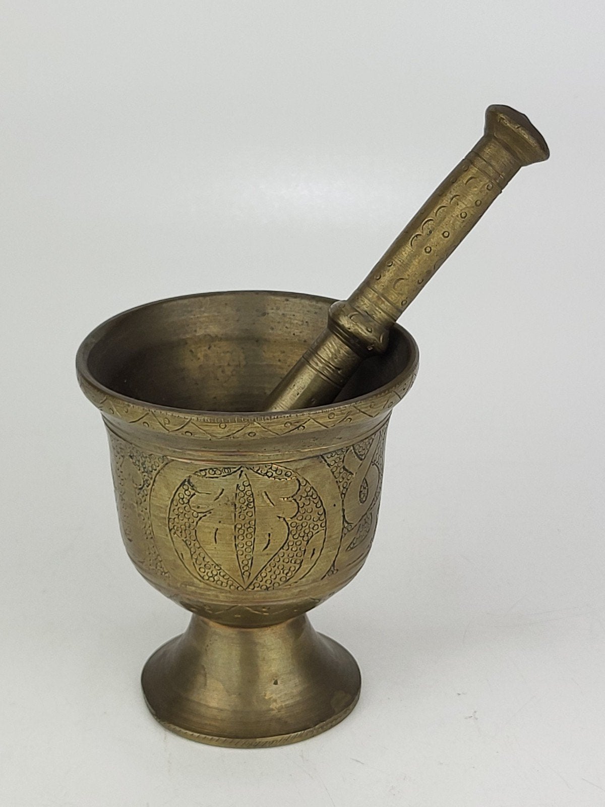 Sfeervolle Antieke Messing Mortier met Stamper, Antiek en Kunst, Ophalen of Verzenden