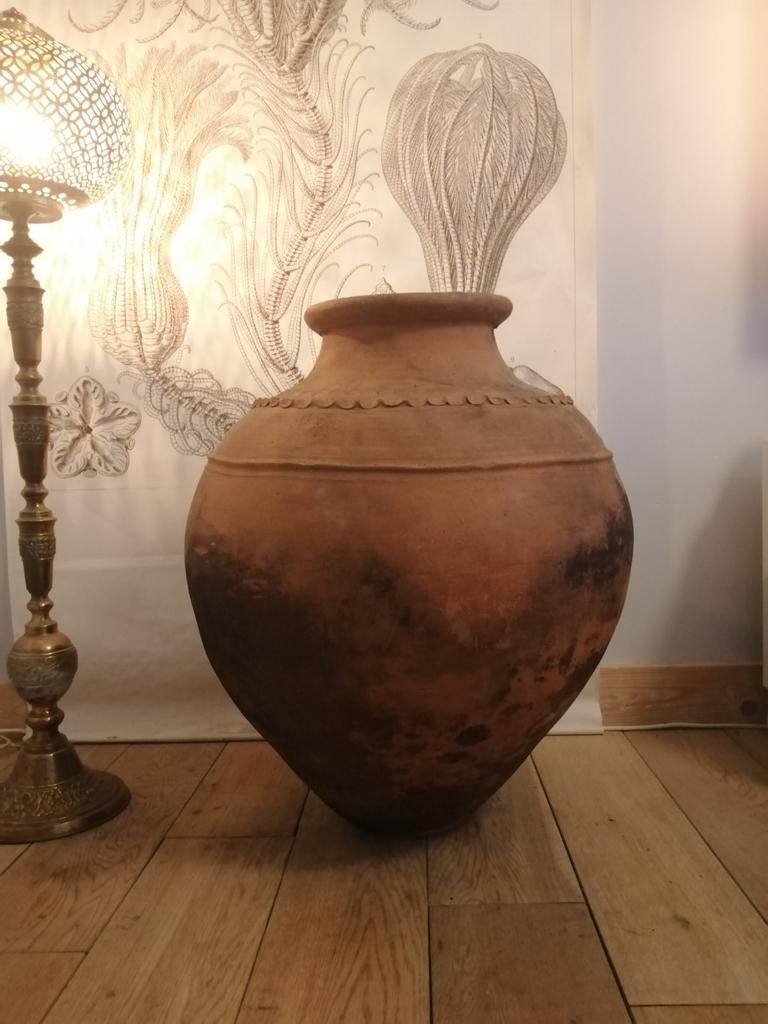 Antiek Portugees terracotta olijfvat XL 70x50cm, Antiek en Kunst, Antiek | Keramiek en Aardewerk, Ophalen