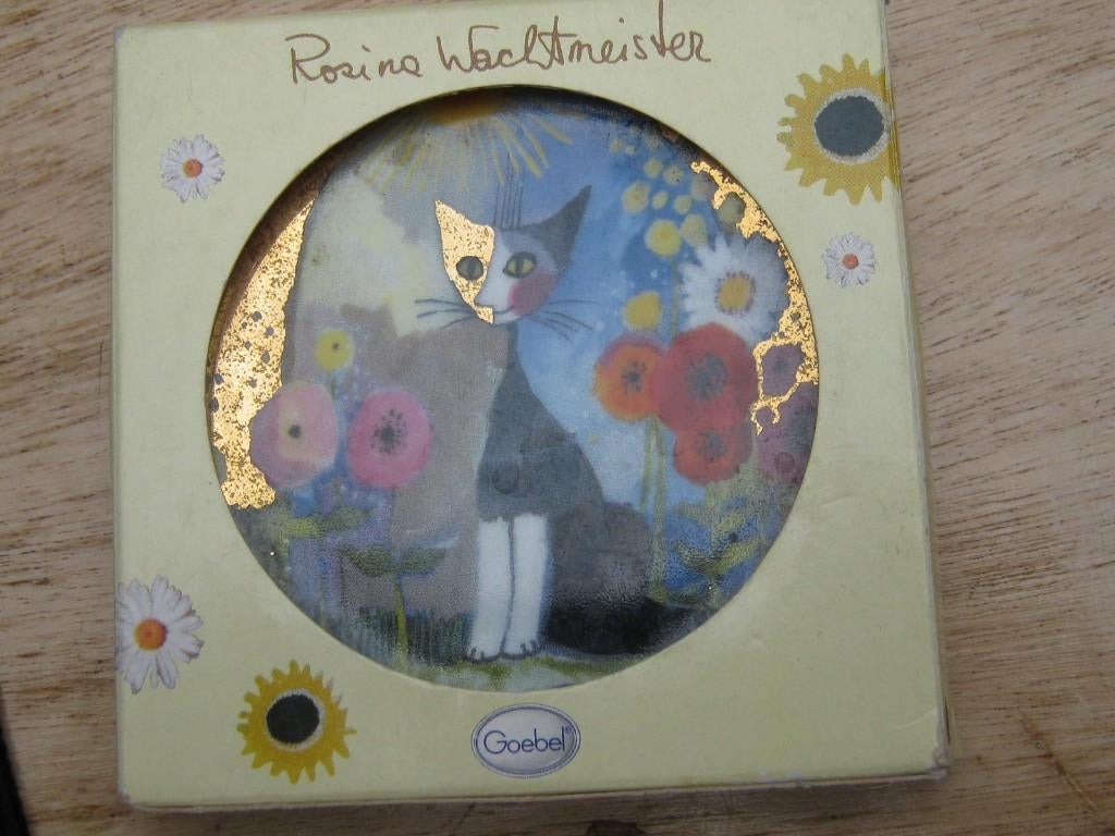 Goebel Rosina Wachtmeister bordje van poes in doosje, Verzenden, Zo goed als nieuw