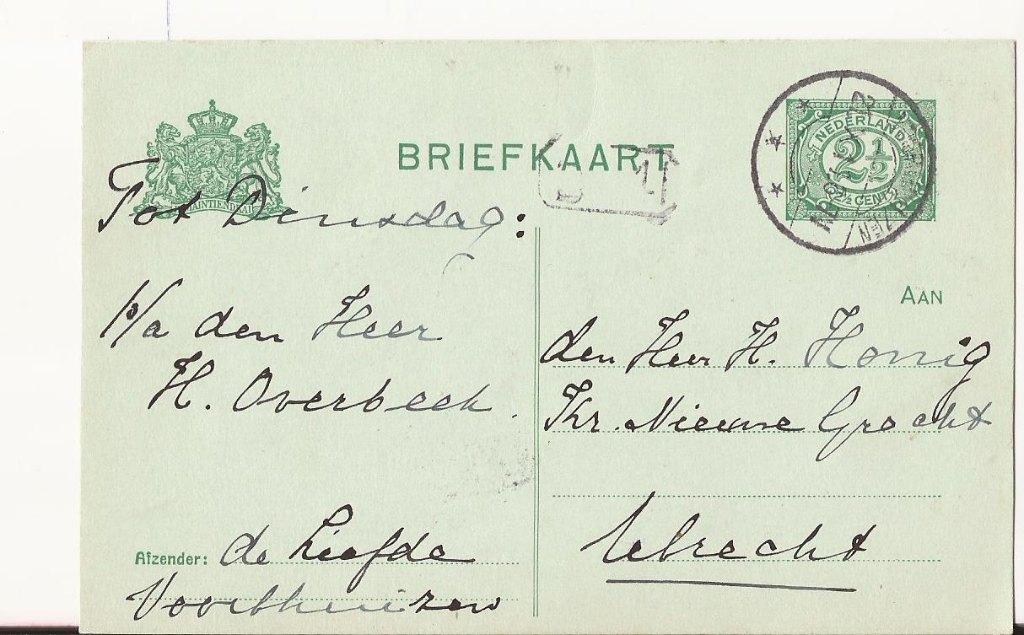 VOORTHUIZEN 1911 J.L.F. de LIEFDE schrijfster van Chr.boeken, Verzenden, Voor 1920, Gelopen, Gelderland
