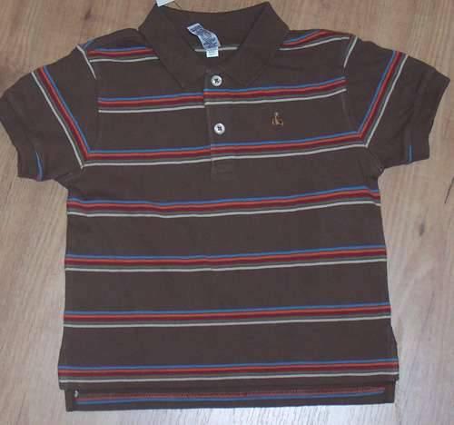 Bruin gestreepte GAP polo maat 92 NIEUW (5525) a, Kinderen en Baby's, Kinderkleding | Maat 92, Nieuw, Ophalen of Verzenden, Shirt of Longsleeve
