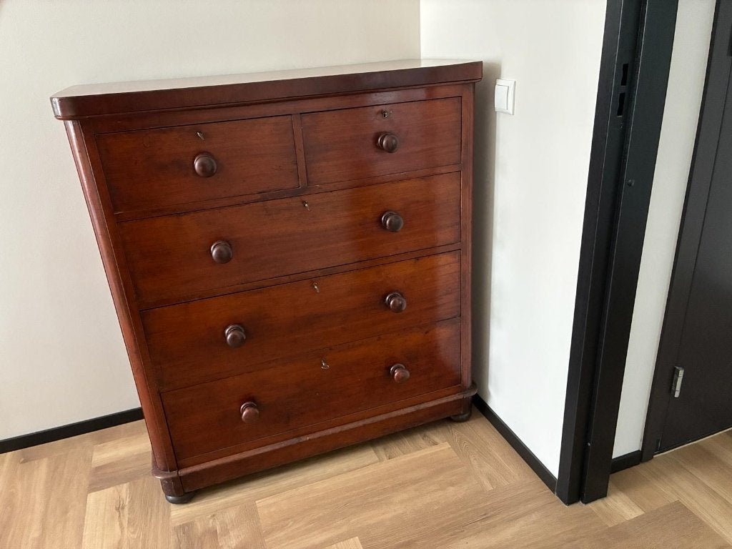 Engelse ladekast, Huis en Inrichting, Ophalen, Gebruikt, 100 tot 150 cm, 100 tot 150 cm