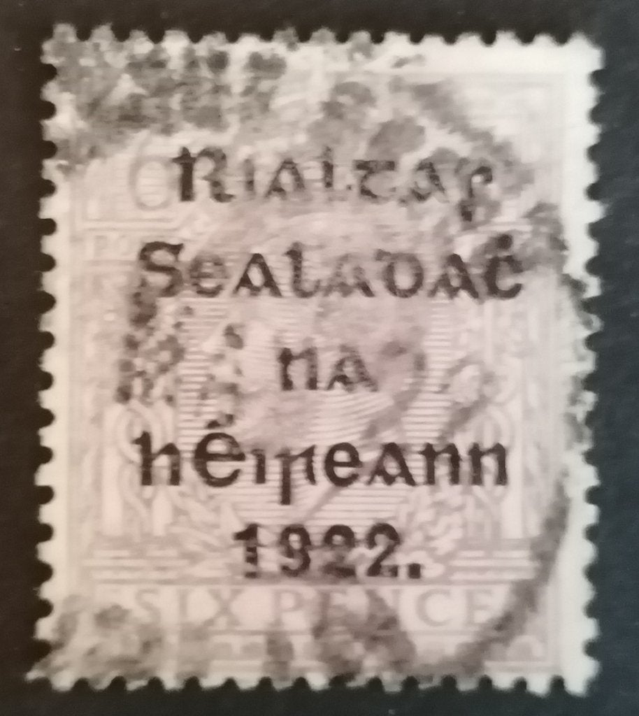 Ierland - met opdruk (six pence) 1922, Postzegels en Munten, Ophalen of Verzenden, Ierland, Gestempeld