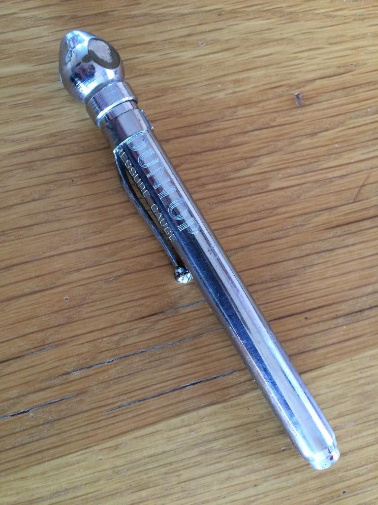 RUILEN: antieke Dunlop bandenspanningsmeter voor oldtimer, Ophalen of Verzenden