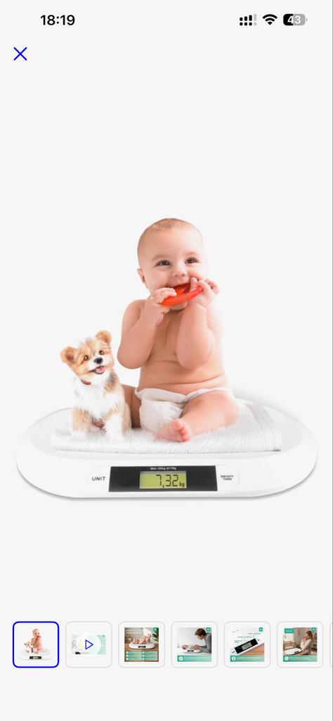 Digitale babyweegschaal XL - 0.01 KG - Antislip, Ophalen of Verzenden, Overige typen, 10 tot 50 kg, Fijner dan 1 gram