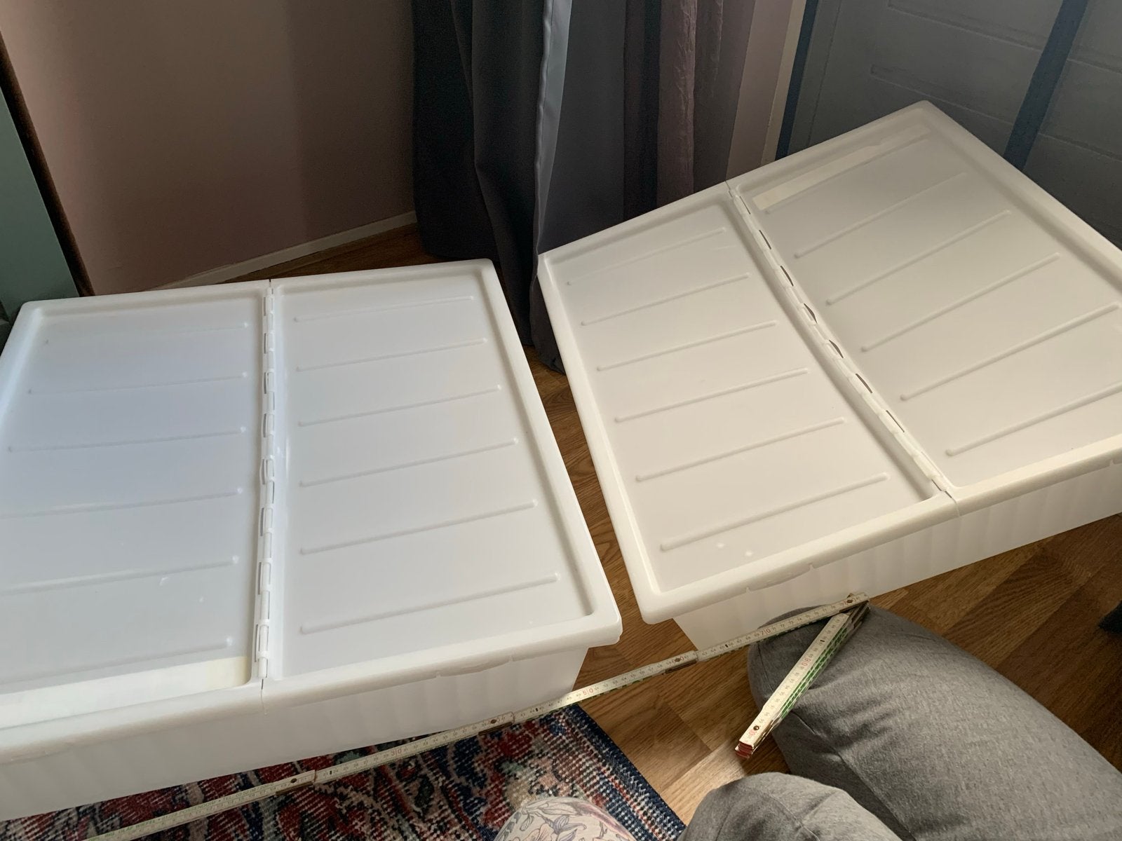 2x Ikea Gimse Opbergbox Opbergdoos Opbergbak 70x65x19cm, Ophalen, Kunststof, Gebruikt, 50 tot 100 cm