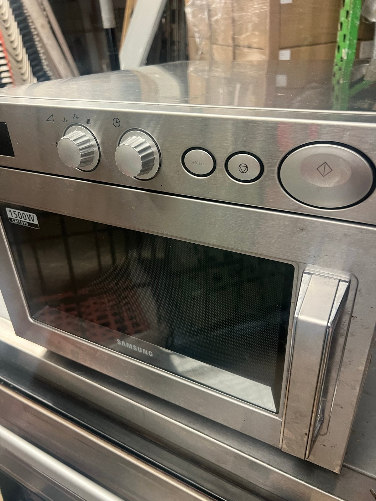 Samsung Horeca Kwaliteit Magnetron RVS 1500W - Zo goed als n, Ophalen, 60 cm of meer, Vrijstaand, Magnetron