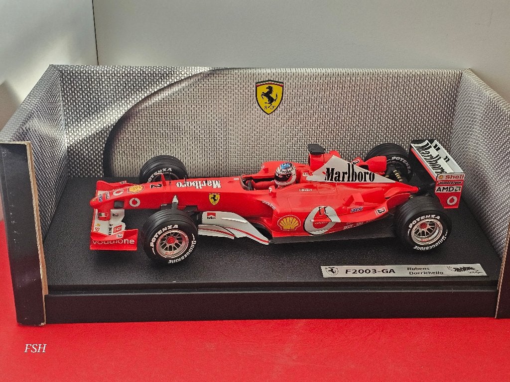 Ferrari F2003-GA, R. Barichello # 2, MARLBORO. HW Racing., Hobby en Vrije tijd, Ophalen of Verzenden, Zo goed als nieuw, Auto