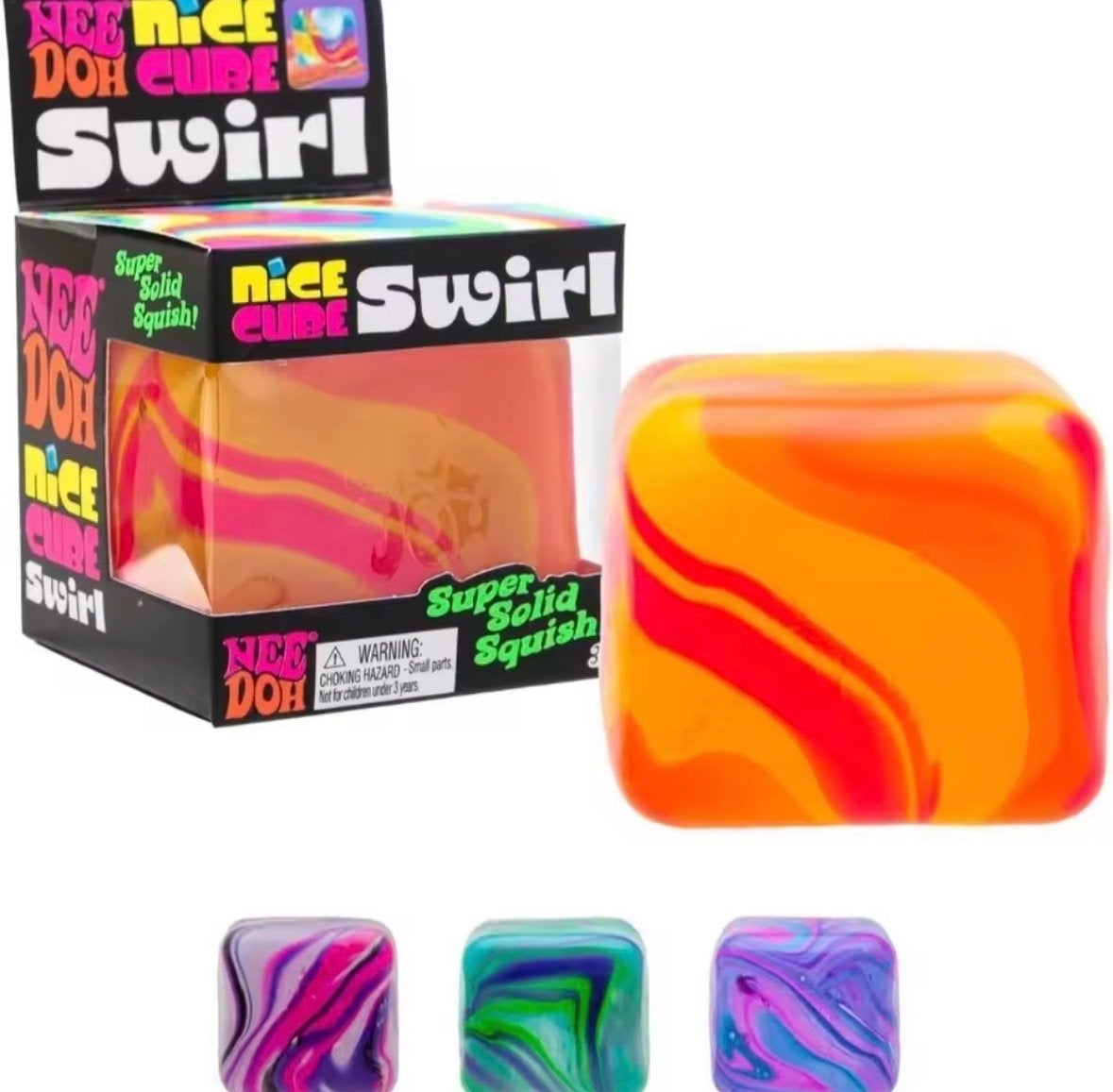NeeDoh Cube Swirl - Paars Squishy Stressbal, Ophalen, Nieuw, Jongen of Meisje