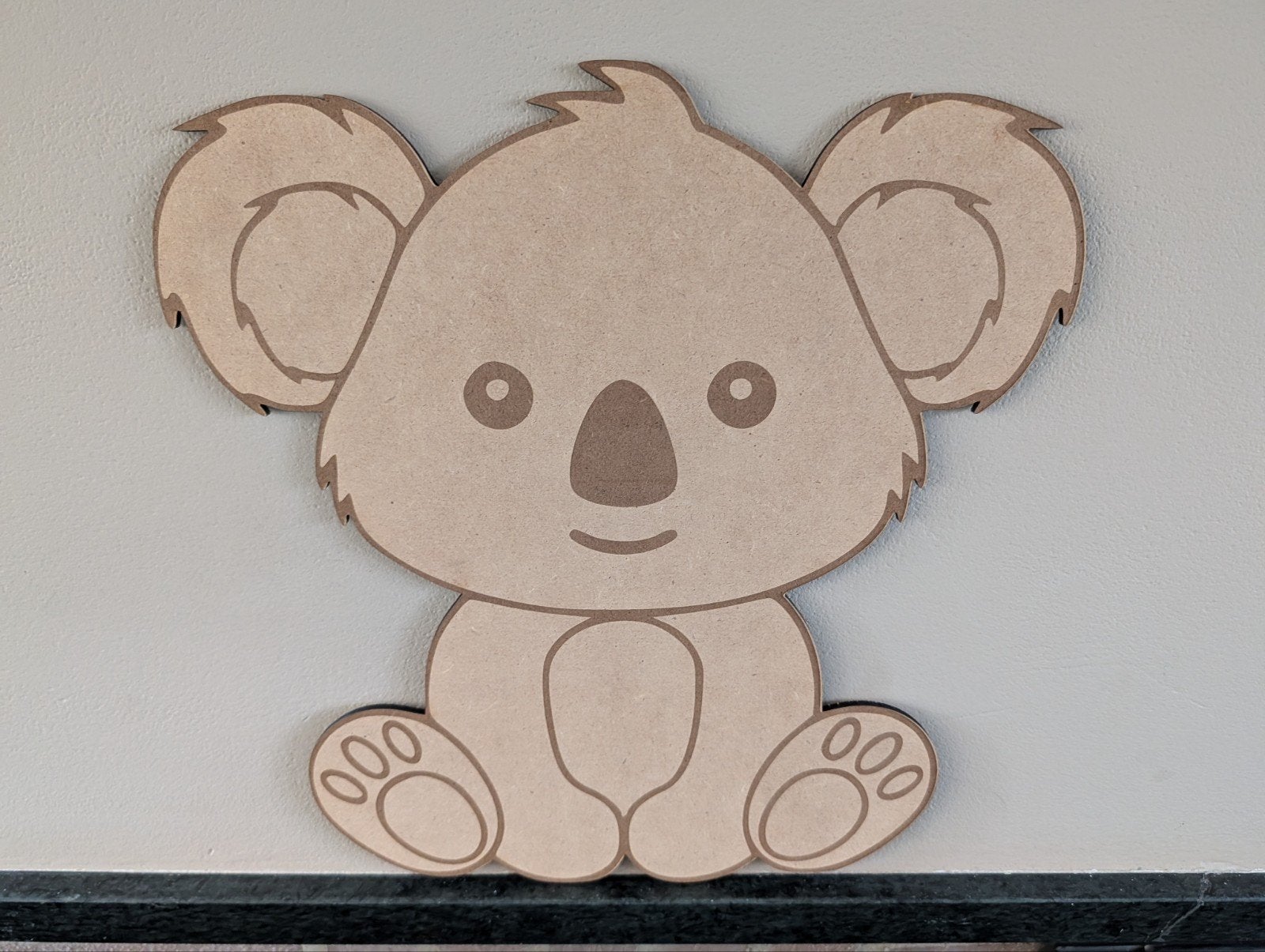 Zittende Koala Wanddecoratie MDF 4mm Baby-/Kinderkamer, Overige merken, Bruin, Nieuw, Ophalen of Verzenden