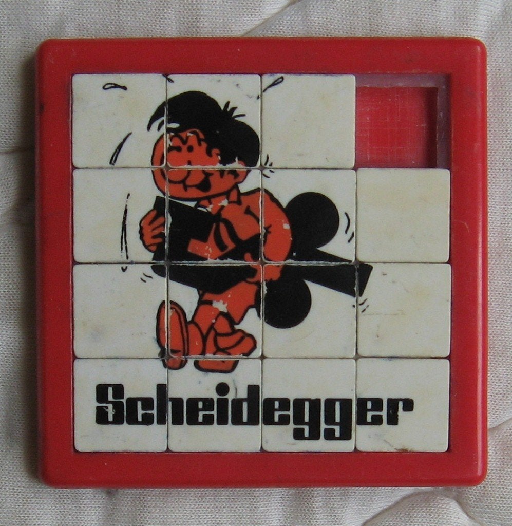 oud mini schuifpuzzeltje Scheidegger (evt Boerenkaas Juweel), Verzenden, Gebruikt, Overige typen