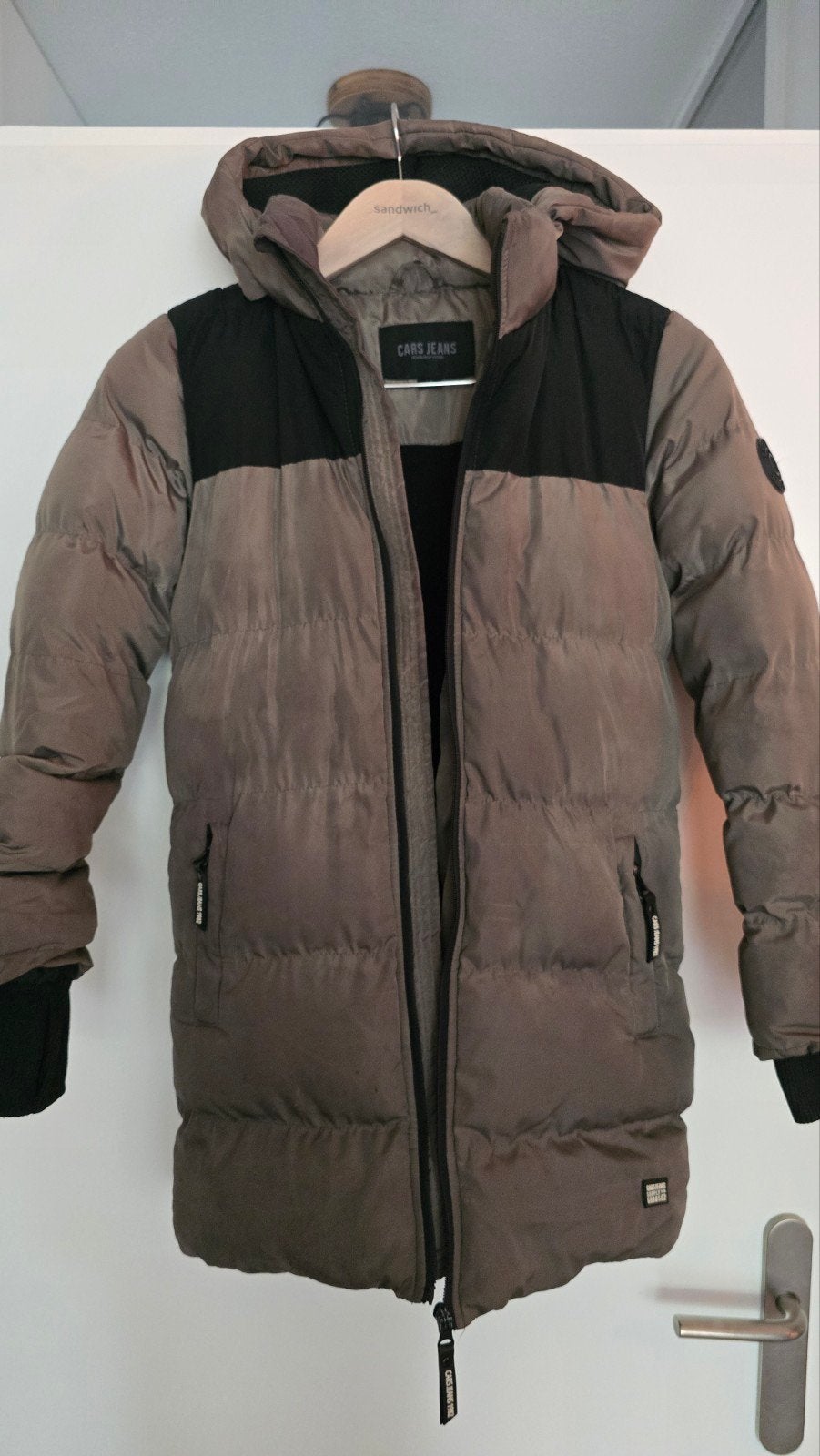 Cars Jeans winterjas zwart/groen, Ophalen of Verzenden, Zo goed als nieuw, Cars Jeans, Jongen