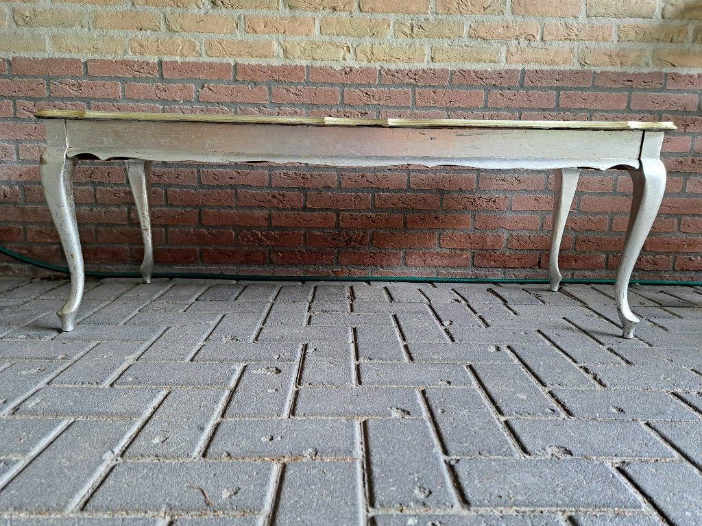 Salontafel grijs, Ophalen, Gebruikt, 100 tot 150 cm, Overige houtsoorten