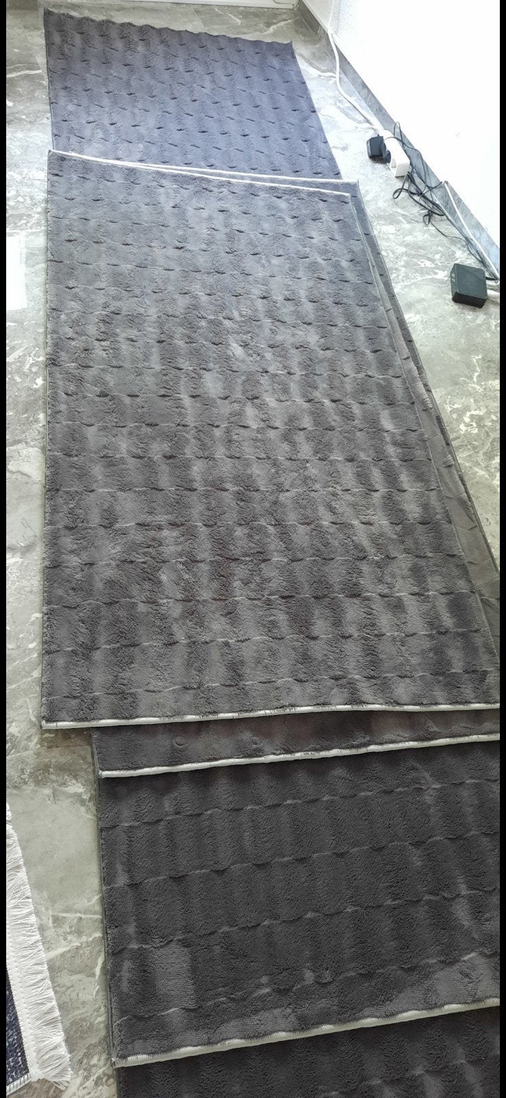 Nieuwe fluffy vloerkleden Merinos - 3 stuks, 100 tot 150 cm, Nieuw, Grijs, Rechthoekig