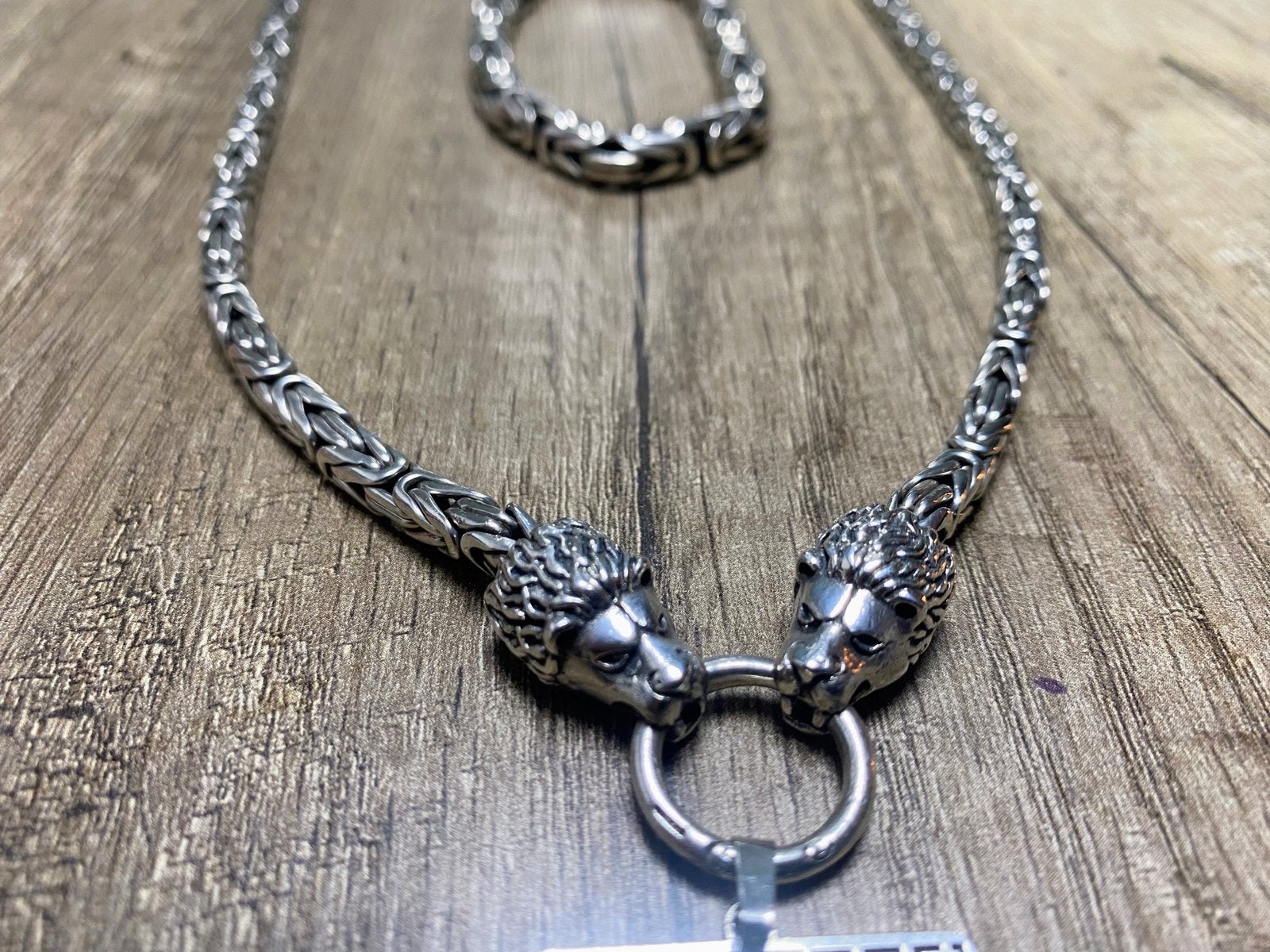 Zilveren set 925 koningsketting + armband 925, Ophalen of Verzenden, Gebruikt, Zilver, Zilver
