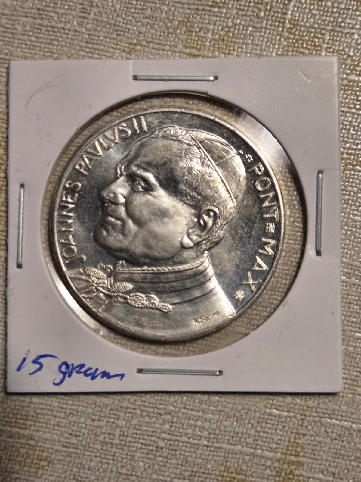 Zilveren medaille Paus Johannes Paulus II - 15 gram, Ophalen of Verzenden, Zilver, Buitenland