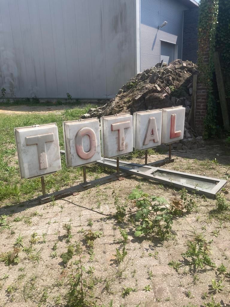 Vintage TOTAL Lichtbak Reclamebord - Uniek Verzamelobject, Verzamelen, Merken en Reclamevoorwerpen, Ophalen, Gebruikt, Lichtbak of (neon) lamp