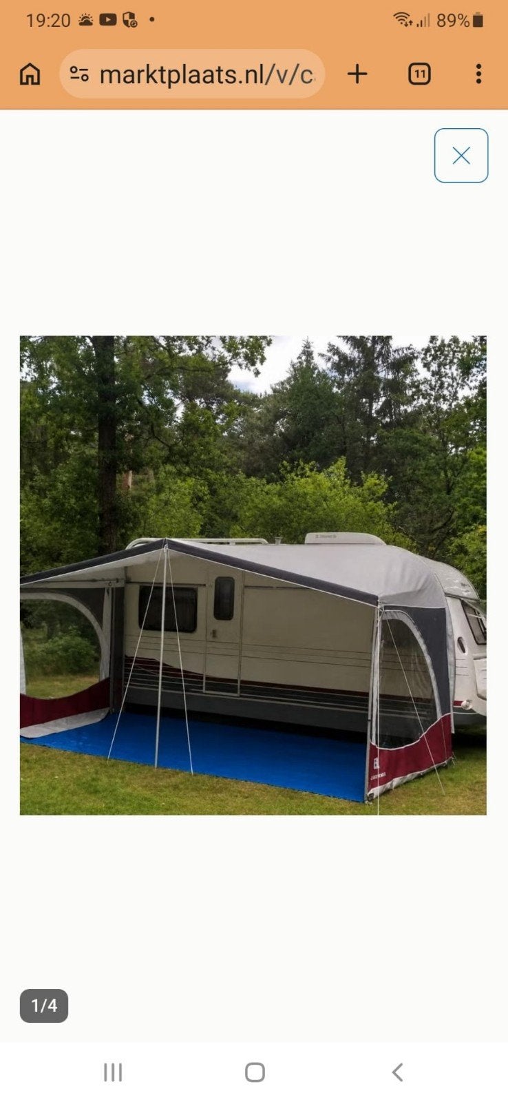 Luifel voor caravan. Omloop maat 9, Caravans en Kamperen, Ophalen, Tot en met 4