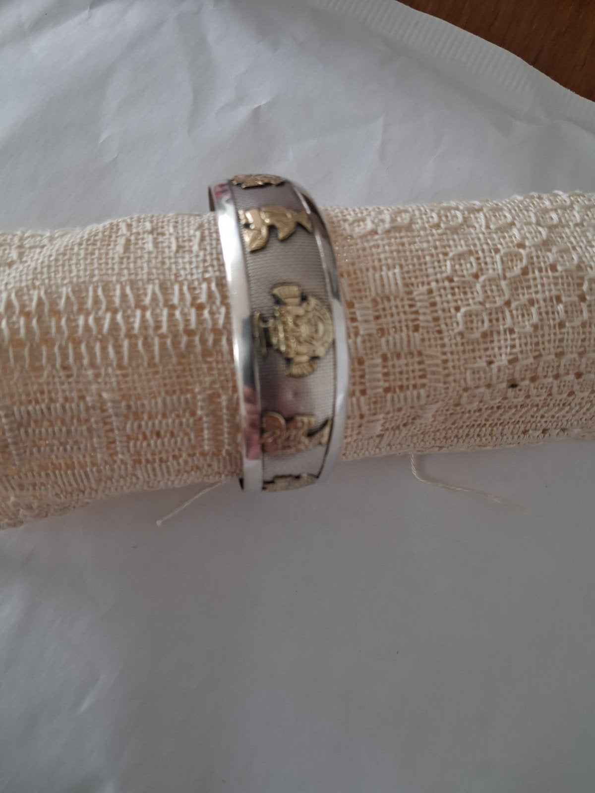18 karaat goud en 925 zilveren armband., Ophalen of Verzenden, Zilver, Armband