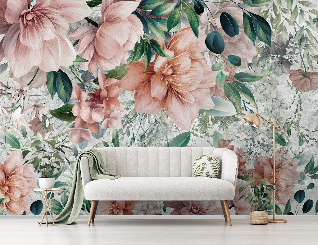 Bloemen fotobehang Delight - Vinyl en Vlies behang, Verzenden, Fotobehang