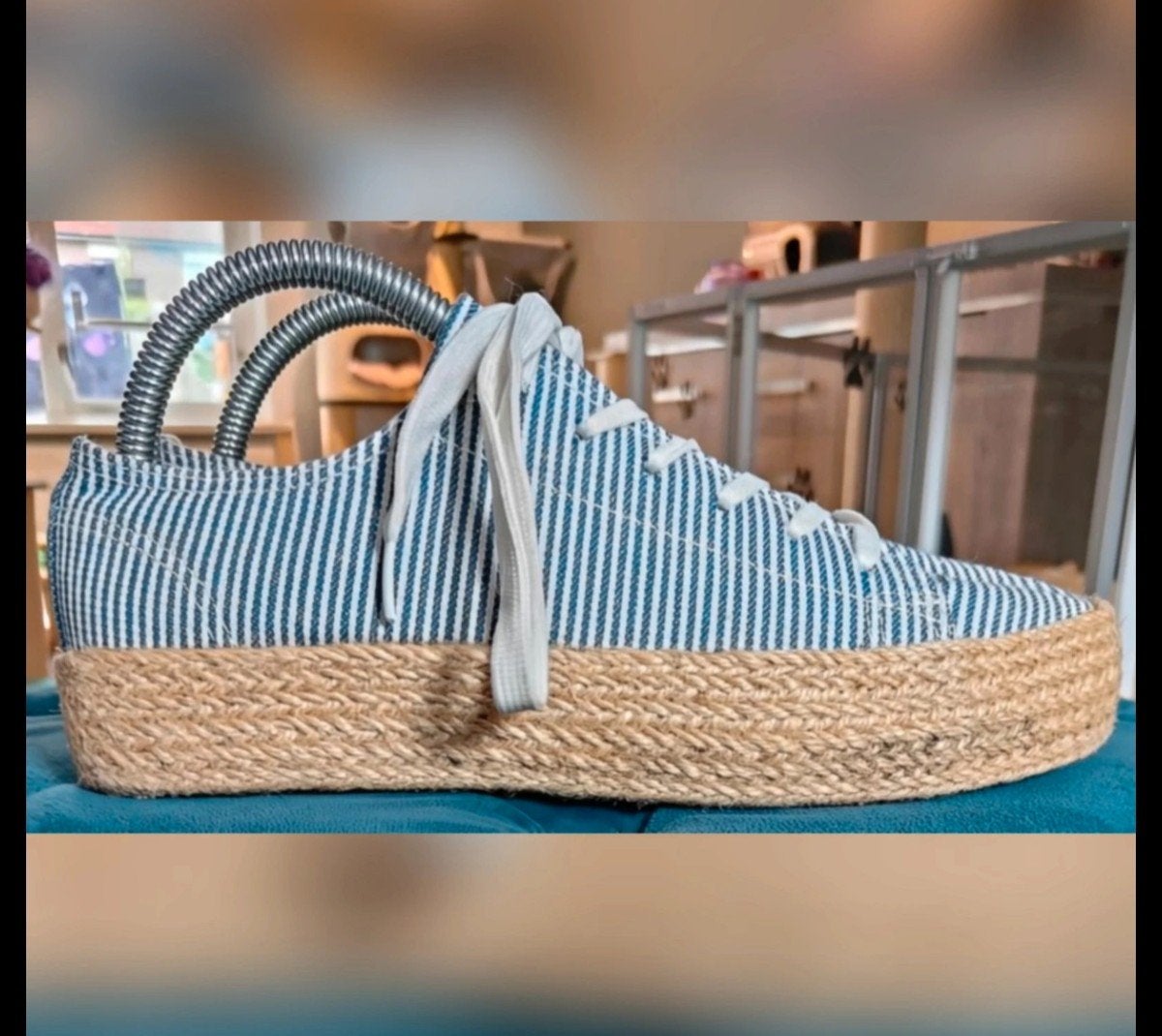 Blauw met wit gestreepte Espadrilles Sneakers Visions maat 4, Ophalen of Verzenden, Zo goed als nieuw, Blauw, Sneakers of Gympen