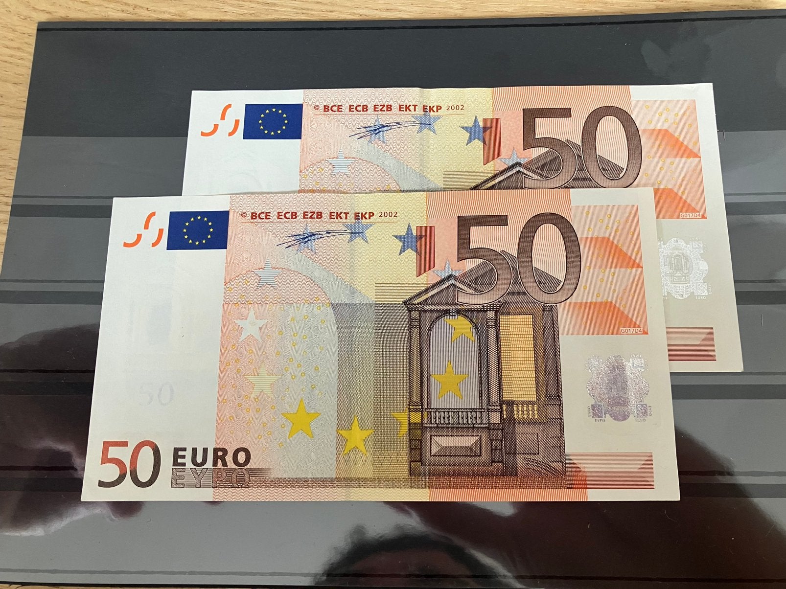 2x €50,- Duisenberg  Nederland P/G017  aUNC, Ophalen of Verzenden, Euro's