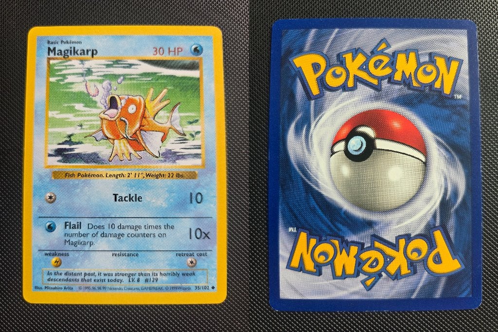 Magikarp Base Set Shadowless Excellent, Ophalen of Verzenden, Zo goed als nieuw, Losse kaart