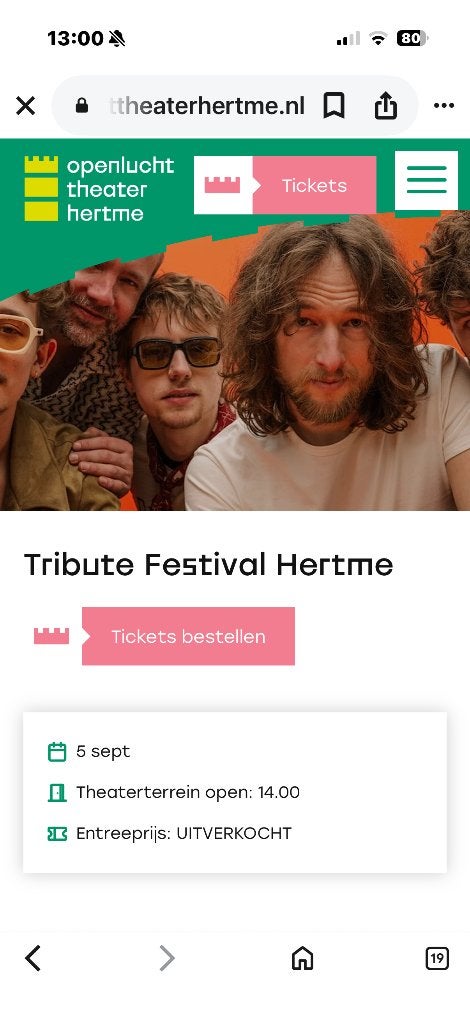 Tribute Festival Hertme za 5 sept, Tickets en Kaartjes, Concerten | Pop, Drie personen of meer, September