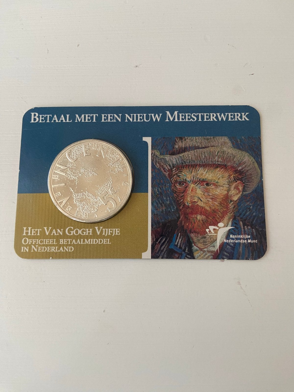 Van Gogh Vijfje - Zilveren €5 munt, Ophalen, Koningin Beatrix, Zilver, Euro's