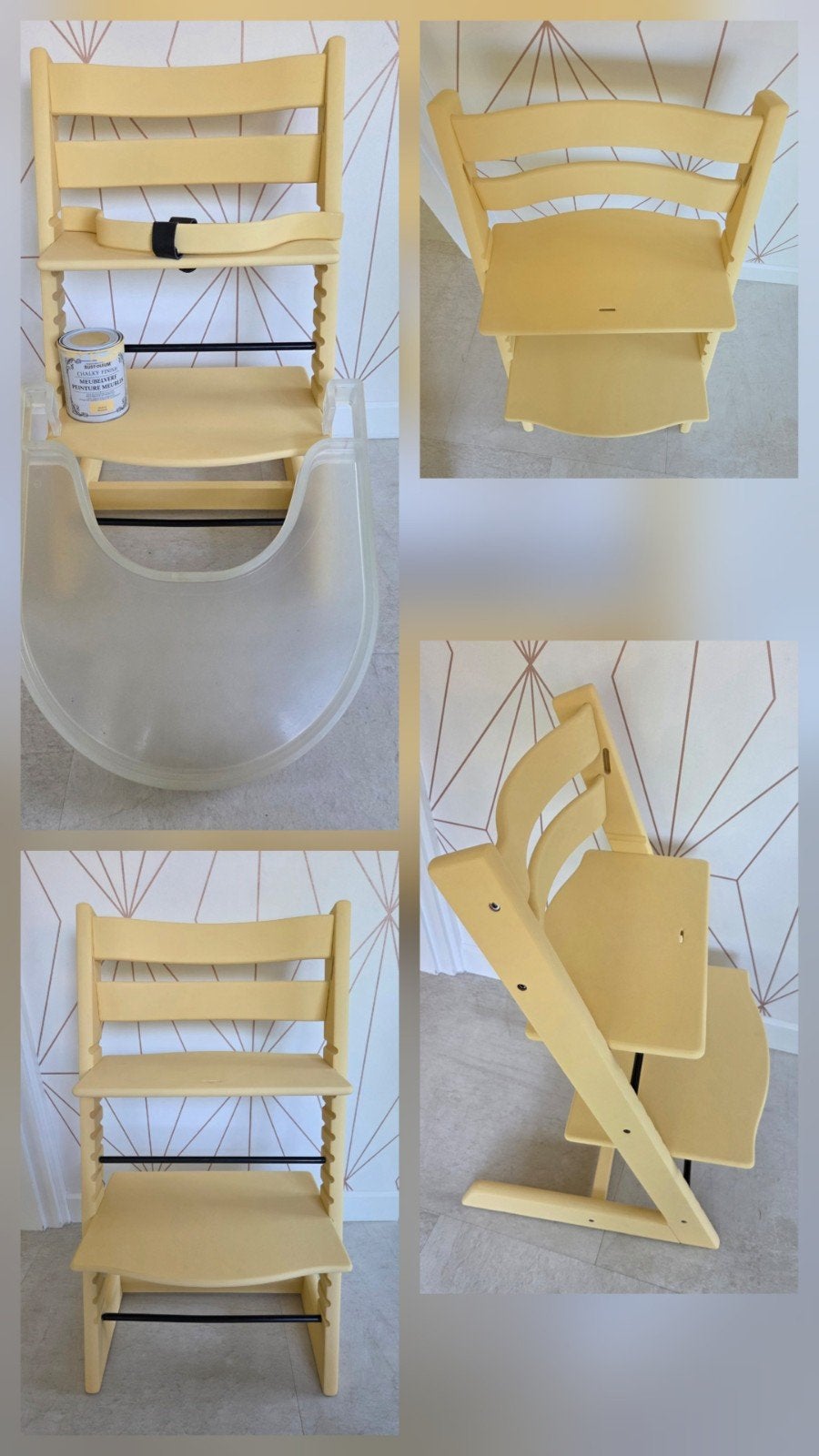 Stokke tripp trapp stoel met beugel en speelblad, Ophalen, Zo goed als nieuw, Meegroeistoel
