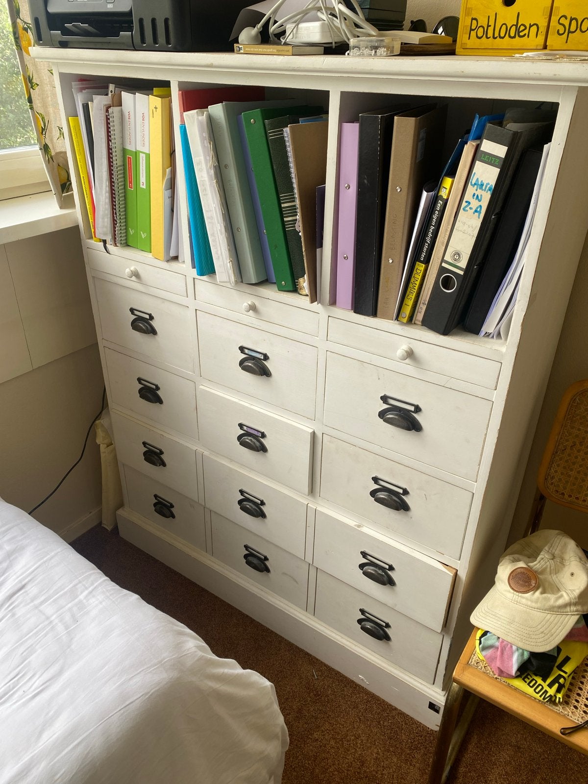 Witte apotheker kast, Ophalen, Gebruikt, 100 tot 150 cm, 100 tot 150 cm