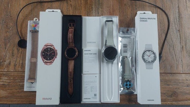 Samsung Galaxy Watch 6 (heren) & Watch 3 (dames) met extra's, Ophalen of Verzenden, Gebruikt, Android, Samsung