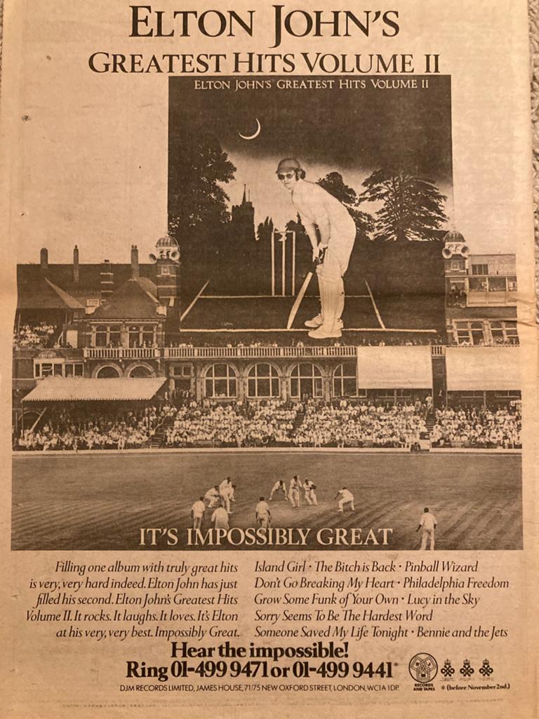 ELTON JOHN release A3 advertentie, Ophalen of Verzenden, Zo goed als nieuw, A1 t/m A3