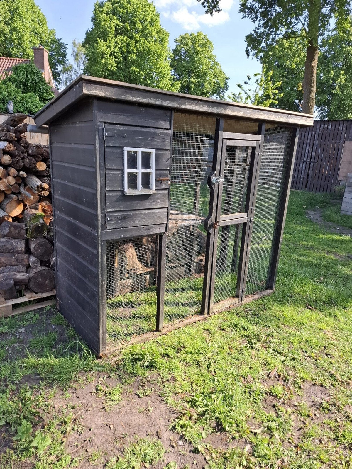 Vogelvolière, Dieren en Toebehoren, Vogels | Hokken en Kooien, Ophalen, Gebruikt, Hout, Volière