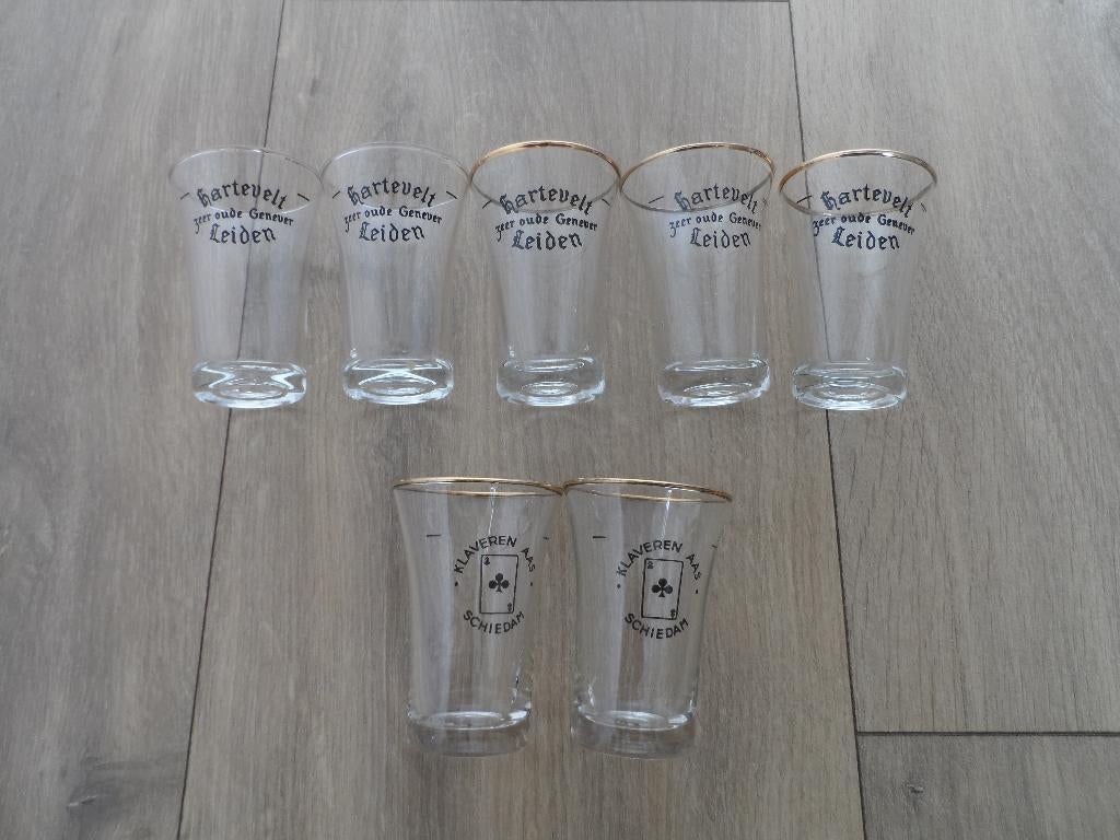 Glazen borrelglazen, 9 stuks, Verzamelen, Ophalen of Verzenden, Overige typen