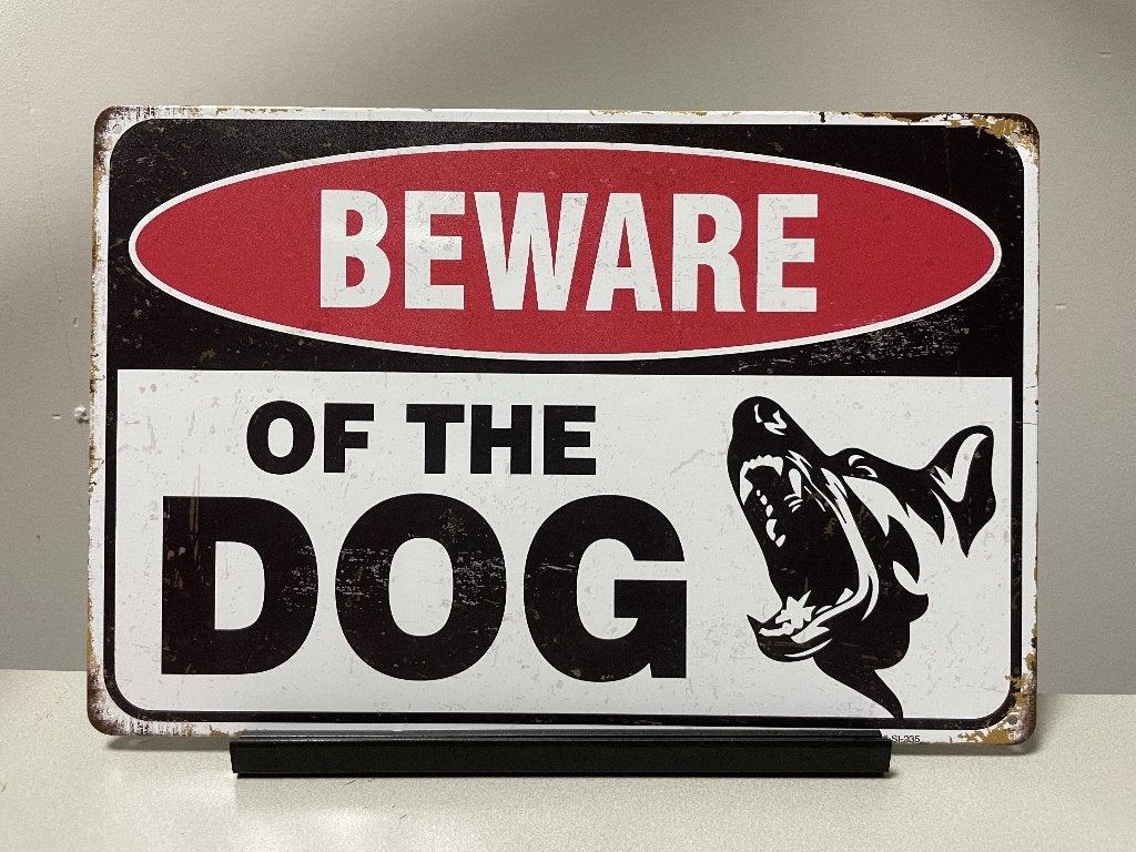 Beware of the dog ,tekstbord (Old Look), Www.pand50.nl, Nieuw, Ophalen of Verzenden, Printer 29B Coevorden
