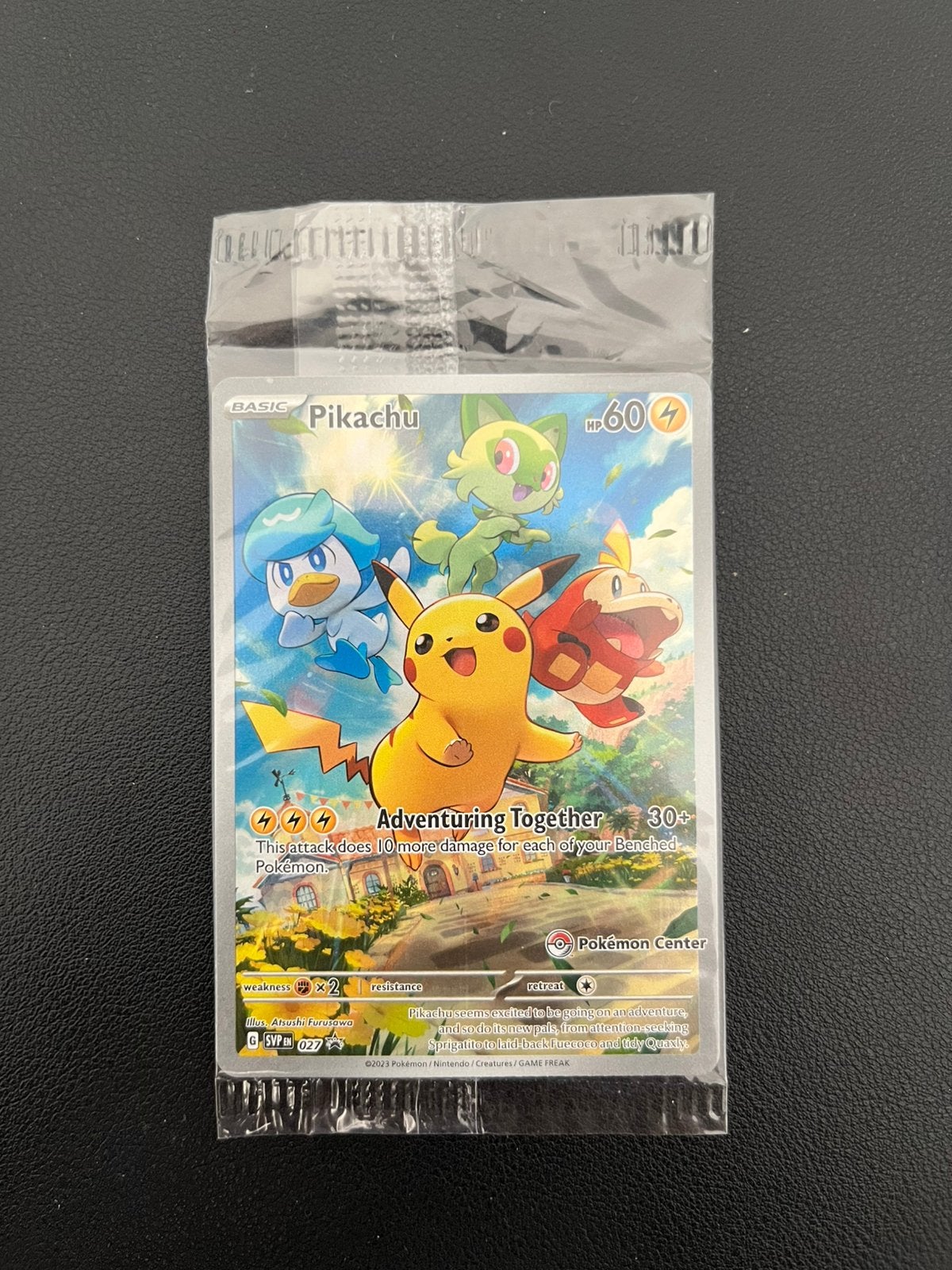 Pikachu Pokemon Center Stamped 027 Sealed SVP Promo, Ophalen of Verzenden, Zo goed als nieuw