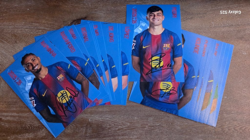 Fotoset FC Barcelona 2025-2026, Ophalen of Verzenden, Nieuw, Buitenlandse clubs, Spelerskaart